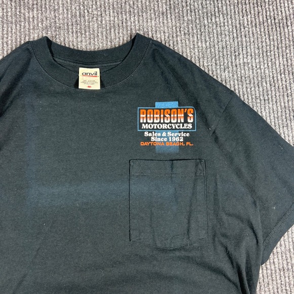 Anvil Shirt Men's M Robison Motorcycle Sales Service Daytona Beach FL Black - Picture 4 of 6